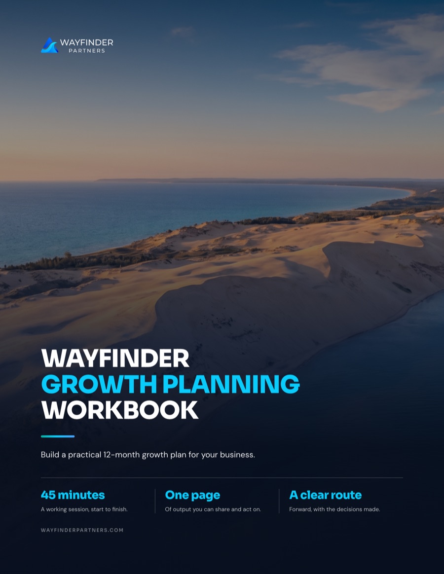 Cover of the Wayfinder Growth Planning Workbook